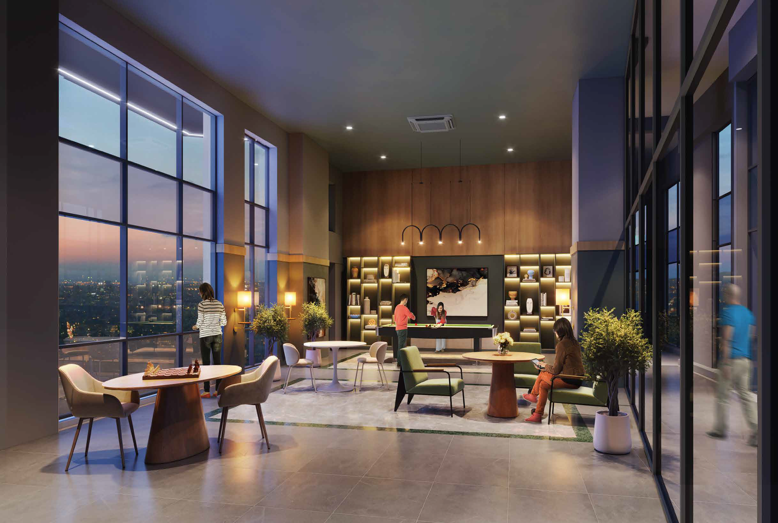 Luxury lounge interior at TVS Cascadia